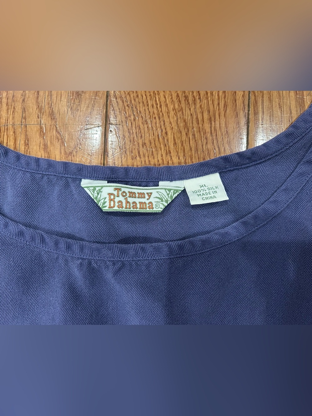 Tommy Bahama Silk Tank Top Womens XL Blue Purple Herringbone Cami Blouse Scoop - Picture 6 of 6